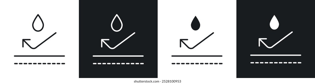 Icono de Vector impermeable en blanco y negro