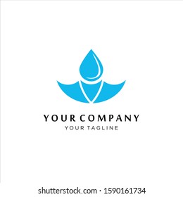 Waterproof Vector Icon, Water Resistant or Liquid Protection Logo Concept, drop shield logo