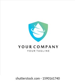 Waterproof Vector Icon, Water Resistant or Liquid Protection Logo Concept, drop shield logo