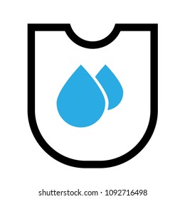 waterproof vector icon.drop and coat of arms symbol. Can be used as icon for security, protected graphic object. transparent object