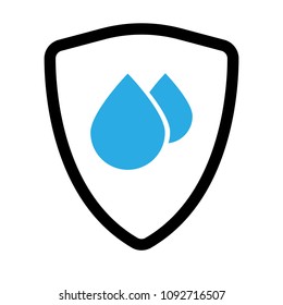 waterproof vector icon.drop and coat of arms symbol. Can be used as icon for security, protected graphic object. transparent object