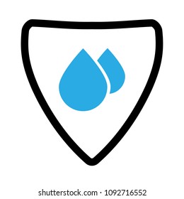 waterproof vector icon.drop and coat of arms symbol. Can be used as icon for security, protected graphic object. transparent object