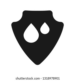 waterproof vector icon.drop and coat of arms symbol. Can be used as icon for security, protected graphic object. transparent object