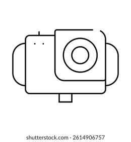 waterproof video camera line icon vector. waterproof video camera sign. isolated contour symbol black illustration