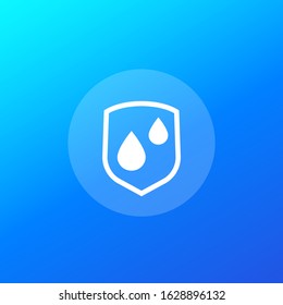 waterproof, water resistant icon with shield