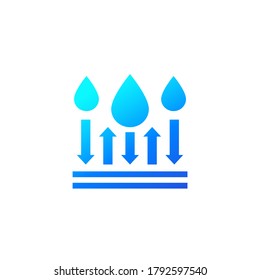 waterproof, water resistant icon, vector