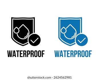 Waterproof. Water resistant symbol icon design vector isolated transparent background