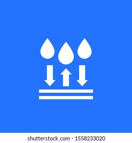 waterproof or water resistant vector icon