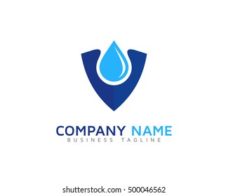 Waterproof Water Shield Logo Template