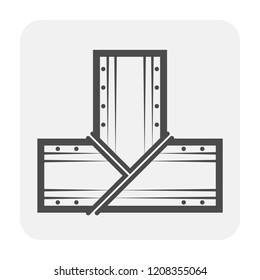 Waterproofing material or waterstop rubber product icon design, black and outline.