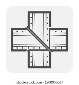 Waterproofing material or waterstop rubber product icon design, black and outline.