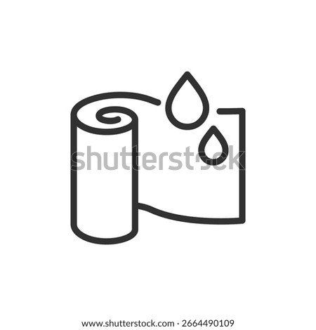 Waterproofing membrane roll, linear icon. Moisture barrier for construction. Line with editable stroke.