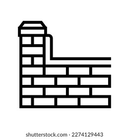 insonorización de la estructura de construcción de la terraza de impermeabilización vectorial de la línea de icono. signo de la estructura del edificio de la terraza impermeable. símbolo de contorno aislado ilustración negra