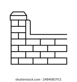 Vector de la línea de la estructura del edificio de la terraza de la impermeabilización. símbolo de la estructura del edificio de la terraza de la impermeabilización.