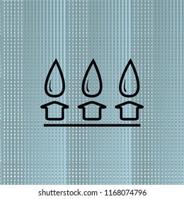 Water-repellent layer, vector outline sign