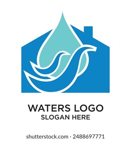 Diseño de logotipo de Waters concepto simple Vector de Premium