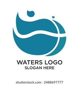 Waters logo design simple concept Premium Vector