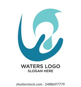 Waters logo design simple concept Premium Vector