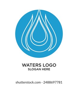 Waters logo design simple concept Premium Vector