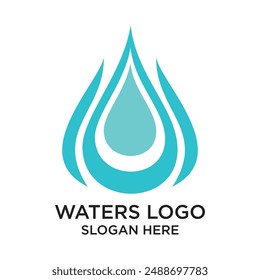 Waters logo design simple concept Premium Vector