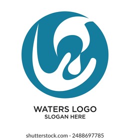 Waters logo design simple concept Premium Vector