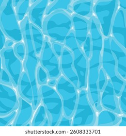 Waters texture. Azure water seamless pattern, vector illustration