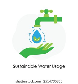 Water-Saving and Resource Efficiency Icons for Sustainable Usage in Agriculture and Industry.