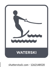 waterski icon vector on white background, waterski trendy filled icons from Summer collection, waterski simple element illustration