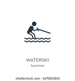 Waterski Icon Vector. Trendy Flat Waterski Icon From Summer Collection Isolated On White Background. Vector Illustration Can Be Used For Web And Mobile Graphic Design, Logo, Eps10