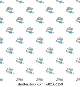 Waterslide in pool pattern seamless repeat in cartoon style vector illustration