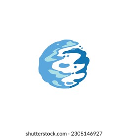 Watersplash, símbolo geométrico de círculo vector logotipo simple
