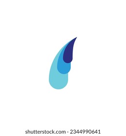 Watersplash, flowing geometric symbol simple logo vector