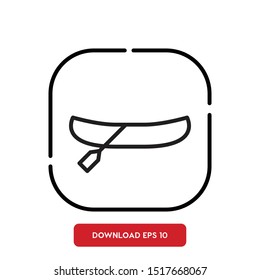 Water-sport symbol, canoe outline vector icon