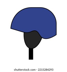 Watersports helmet pictogram vector illustration.