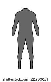 Watersports Wetsuit Pictogram Vector Illustration.