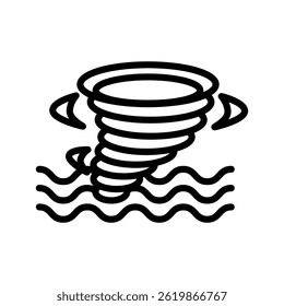 Ilustración vectorial De Línea De Pico De Agua Aislada Sobre Fondo Blanco.