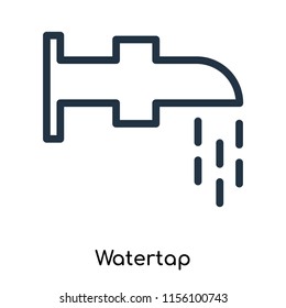 Watertap icon vector isolated on white background, Watertap transparent sign , thin symbols or lined elements in outline style
