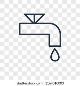 Watertap vector icon isolated on transparent background, Watertap logo concept
