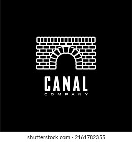 Waterway Bridge Brick , Canal Logo Simple Design