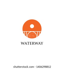 Waterway logo design vector template