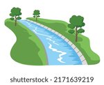 Waterways vector illustration isolated on white background