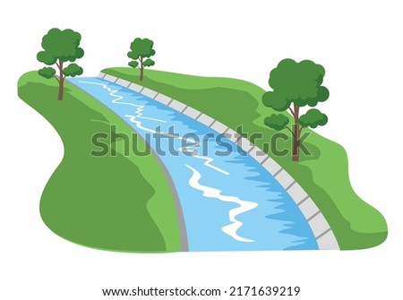 Waterways vector illustration isolated on white background