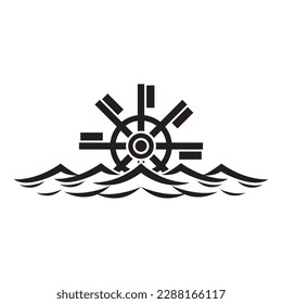 Waterwheel icon,logo illustration design template.