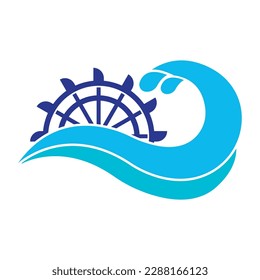 Waterwheel icon,logo illustration design template.