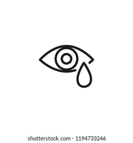 Watery eye line icon. Crying, eye drops, conjunctivitis. Allergy concept. Vector illustration can be used for topics like health, ophthalmology, emotions