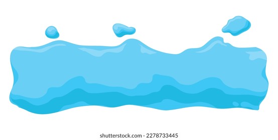 Plantilla horizontal acuosa con caídas en el estilo de dibujos animados sobre fondo blanco.