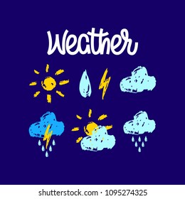 Wather Icon Set. Vector Illustration