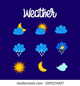 Wather Icon Set. Vector Illustration