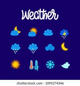 Wather Icon Set. Vector Illustration