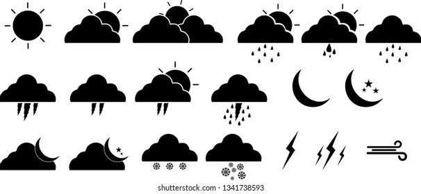 Wather vector icon. Black illustration isolated for graphic and web design
